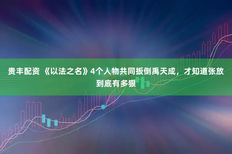 贵丰配资 《以法之名》4个人物共同扳倒禹天成，才知道张放到底有多狠